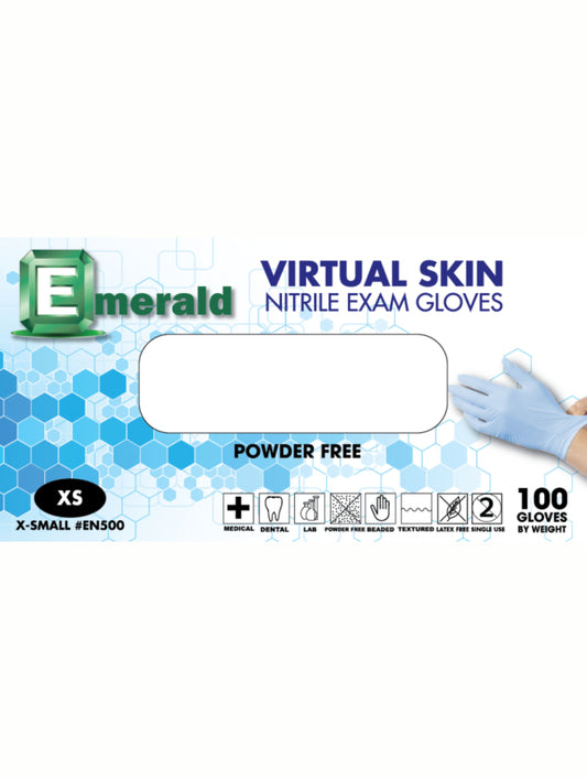 Emerald Nitrile Virtual Skin Exam Gloves – Ultra-Comfortable, Latex-Free Protection